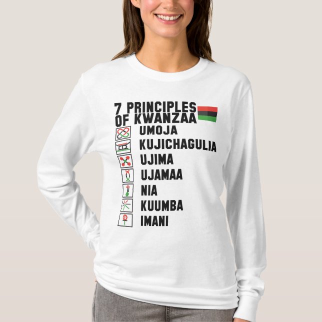 Camiseta Principios de Kwanzaa Texto negro (Anverso)