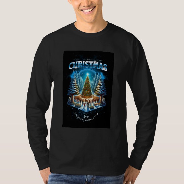 Camiseta printed men's Christmas special black t-shirt|  (Anverso)