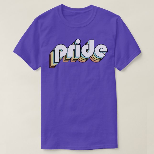 Camiseta Priorizado Retro Tipografía Arcoiris Estilo desvan (Diseño del anverso)