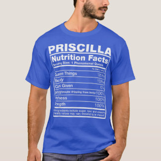 Camiseta Priscilla Nutrición Hechos Priscilla Nombre Cumple