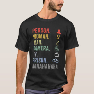Camiseta Prisión de televisión de cámara de persona Hahaha