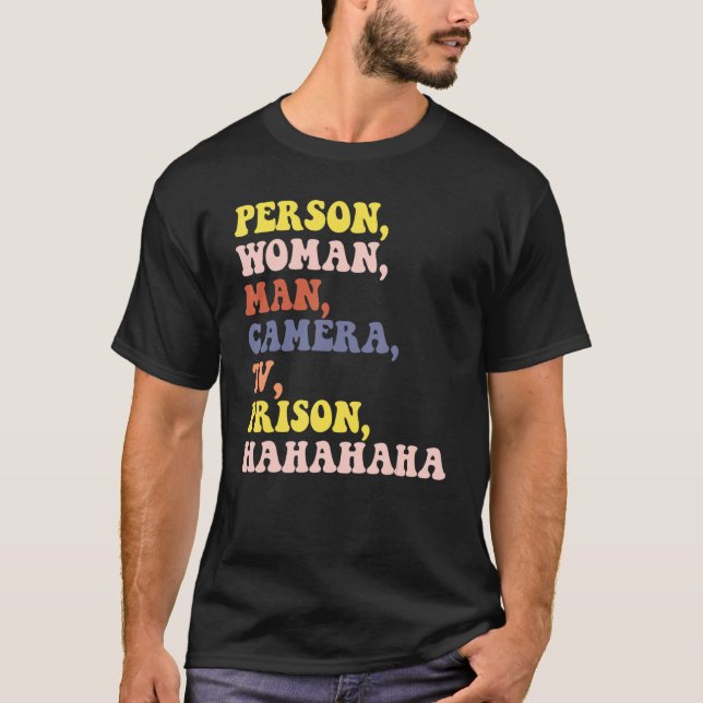 Camiseta Prisión de TV de cámara de hombre de mujer Hahaha  (Anverso)