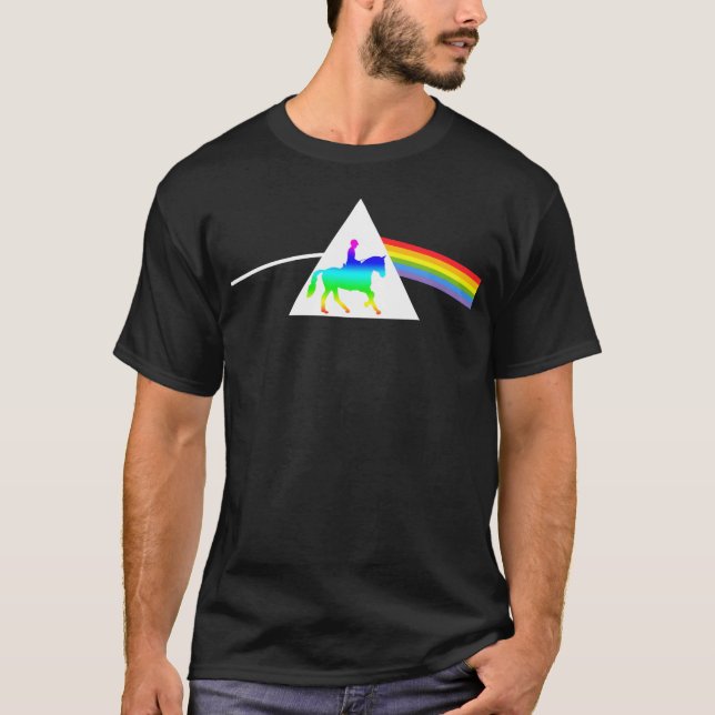 Camiseta Prisma de chica de caballos calculando el arco iri (Anverso)