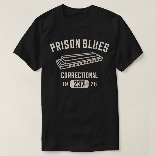 Camiseta Prison Blues Harmonica angustiada (Diseño del anverso)