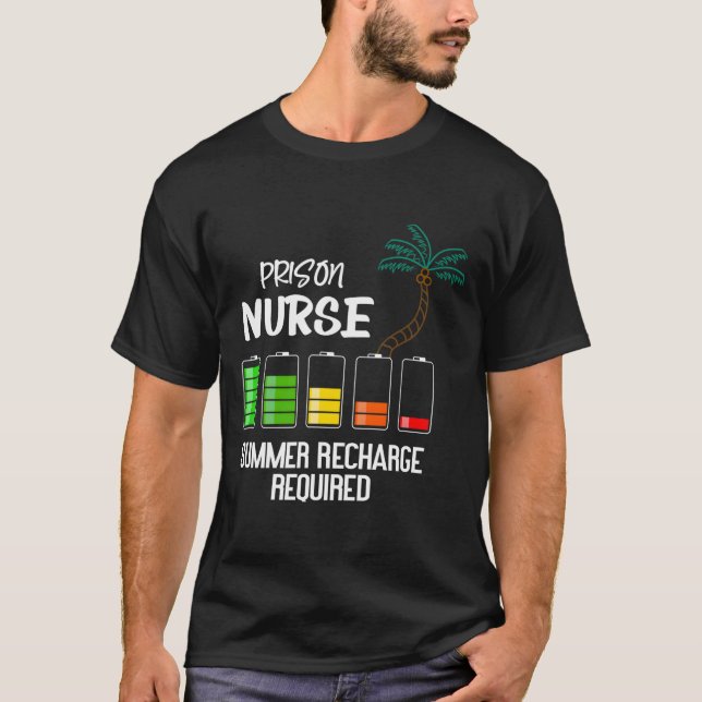 Camiseta Prison Nurse Summer Vacation Recharge Required Nur (Anverso)