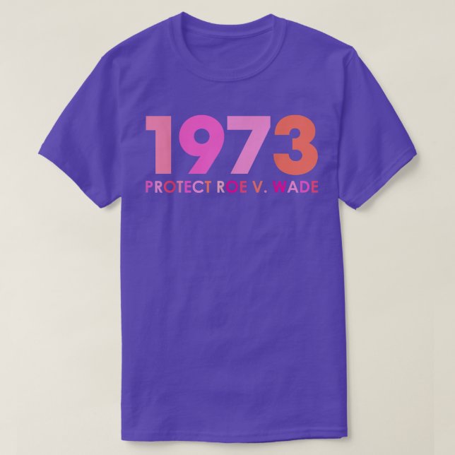 Camiseta Pro 1973 Roe Pro Choice 1973 Mujeres feministas (Diseño del anverso)
