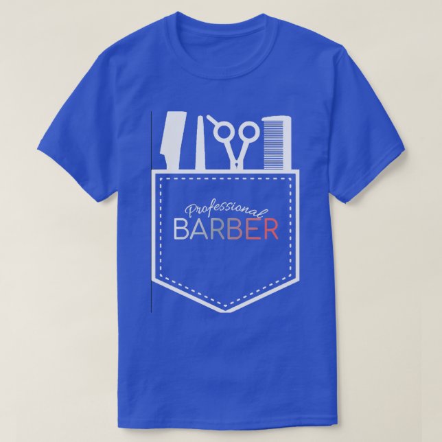 Camiseta Pro Barber feliz estilo fino divertido (Diseño del anverso)