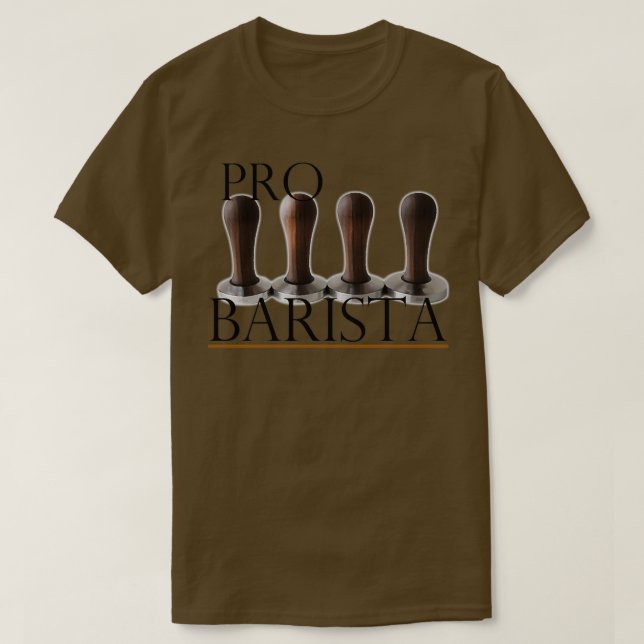 Camiseta Pro Barista w Tampers de la manga de nuez (Diseño del anverso)