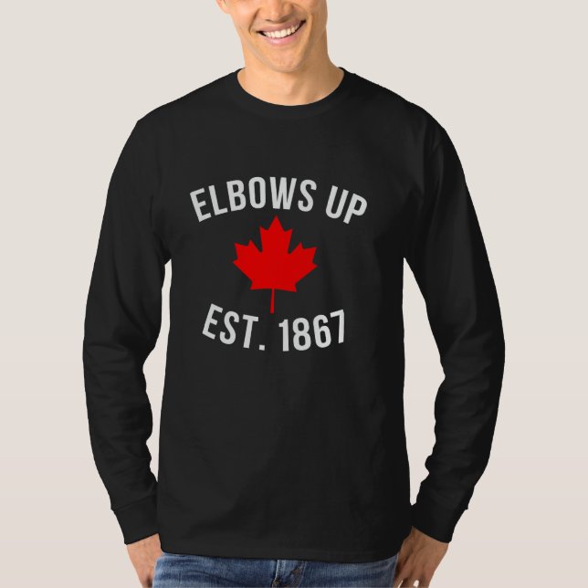 Camiseta Pro Canadá Codos Arriba Establecido 1867 (Anverso)