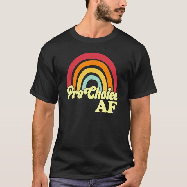 Camiseta Pro Choice Af Rainbow Retro Vintage (Anverso)