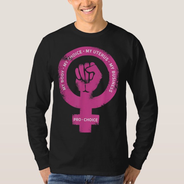 Camiseta Pro Choice Mi cuerpo Mi elección Mi Uterus Mi nego (Anverso)