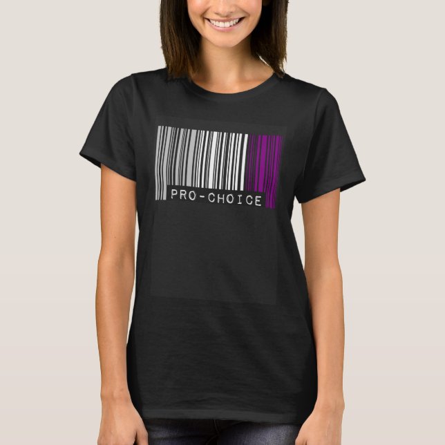 Camiseta Pro Choice Pro Feminism Asexual Pride Flag Barcode (Anverso)