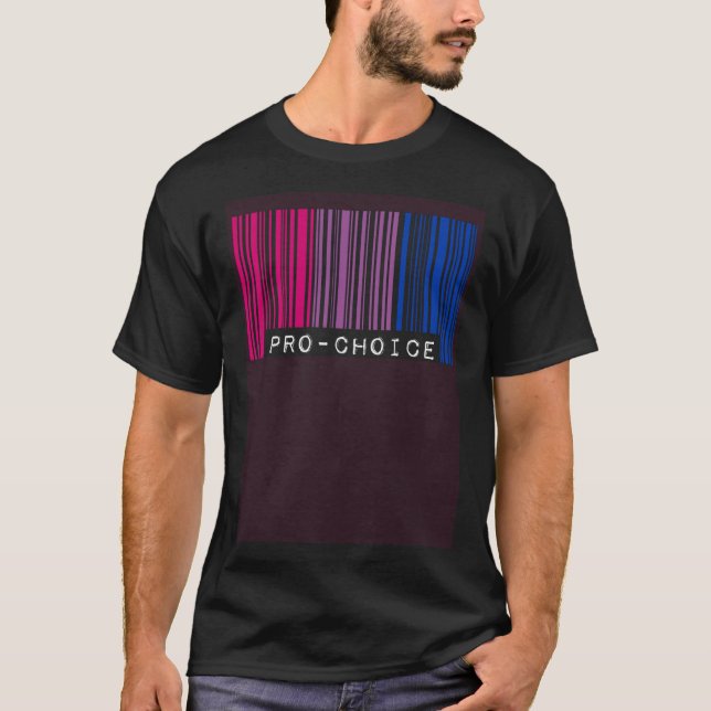 Camiseta Pro Choice Pro Feminism Bisexual Pride Flag Barcod (Anverso)
