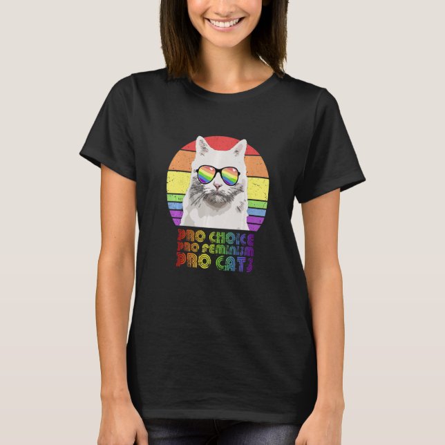 Camiseta Pro Choice Pro Feminismo Pro Cat Lgbtq Feminist (Anverso)