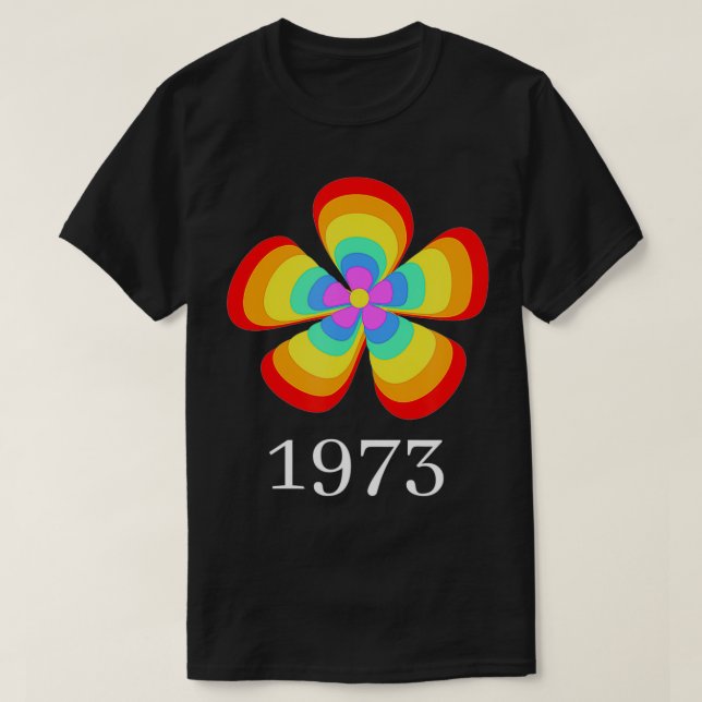 Camiseta Pro Choice Rainbow 1973 Colo de flores de derechos (Diseño del anverso)