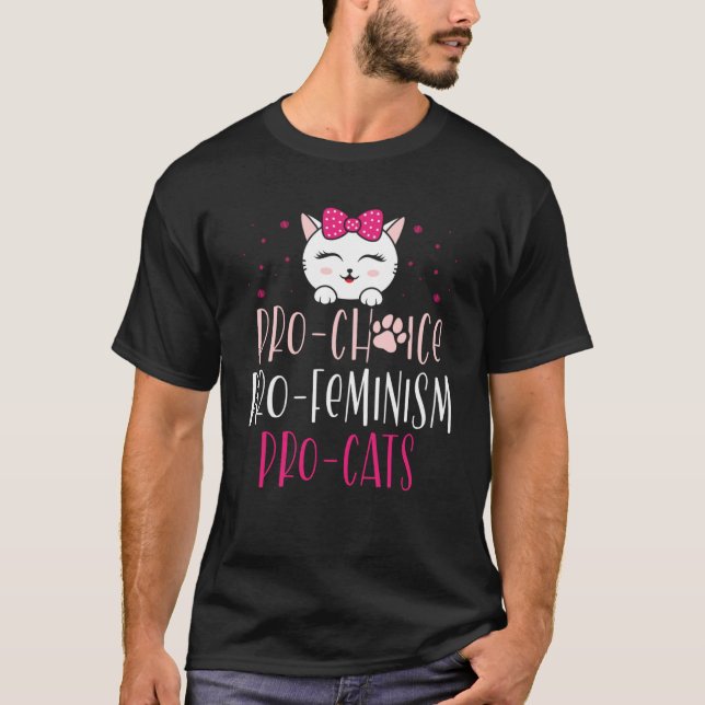Camiseta pro elección pro feminismo pro gato por una femini (Anverso)