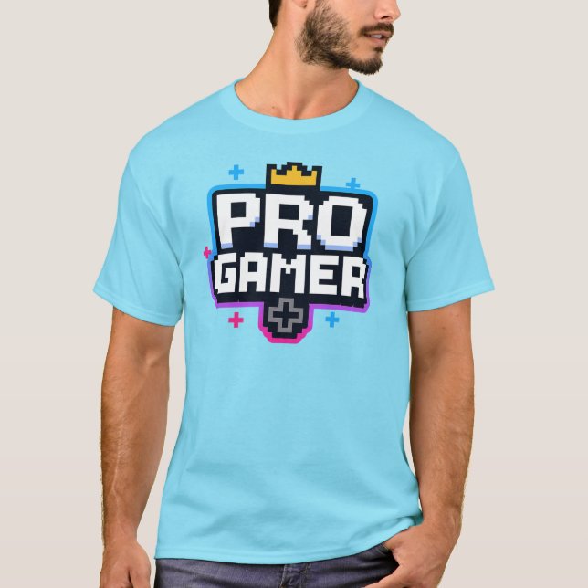 Camiseta PRO GAMER — Badg de 8 bits de arte de píxeles (Anverso)