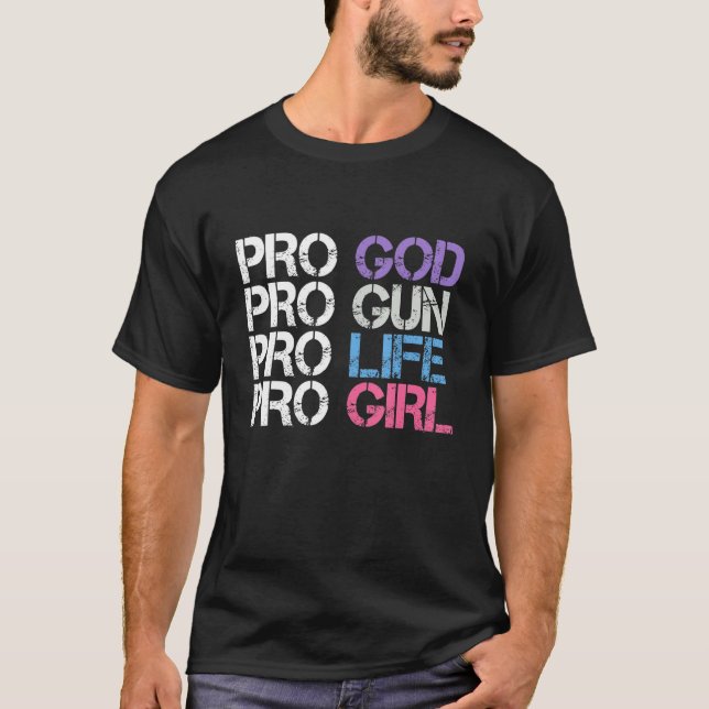 Camiseta Pro God Pro Gun Pro Life Pro Chica (Anverso)