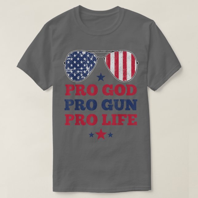 Camiseta Pro God Pro Gun Pro Life USA Gafas de sol estadoun (Diseño del anverso)