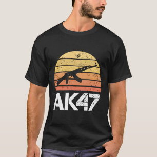 Camiseta Pro Gun 2ª Enmienda Ak47 Rifle Retro Sunset
