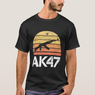 Camiseta Pro Gun 2ª Enmienda Ak47 Rifle Retro Sunset
