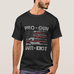 Camiseta Pro Gun Anti Idio Bandera Estadounidense 2nd Adt