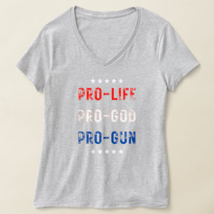 Camiseta Pro Life, Pro God, Pro Gun T-Shirt
