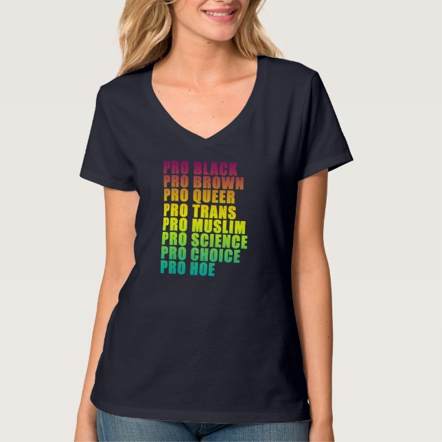 Camiseta PRO Negro, PRO Brown, PRO Queer, PRO Trans, PRO Ch (Anverso)