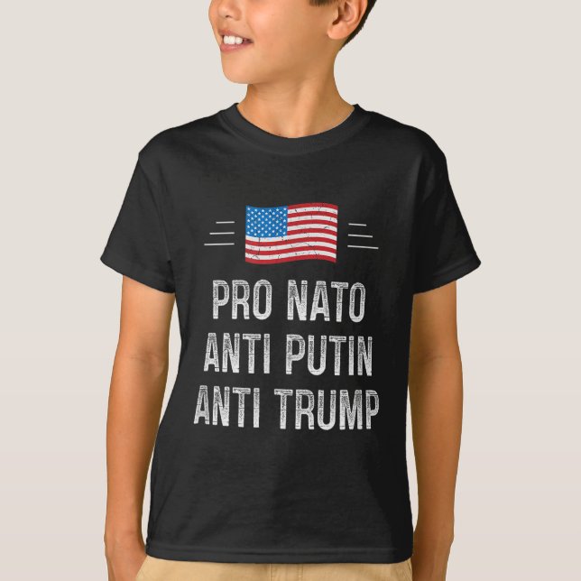 Camiseta Pro OTAN - Anti Putin - Anti Trump - estilo retro (Anverso)