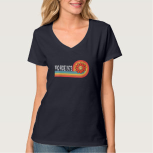 Camiseta Pro Roe 1973 - Flor Rainbow Feminism Women's Rig