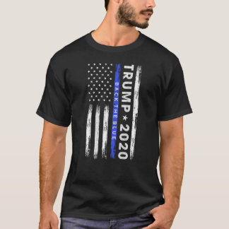 Camiseta Pro Trump 2020 Back the Blue Thin Blue Line Americ