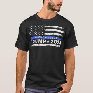 Camiseta Pro Trump 2024 Back the Blue Thin Blue Line Americ