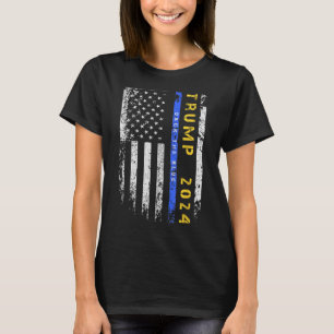Camiseta Pro Trump 47 2024 Back the Blue Thin Blue Line Ame
