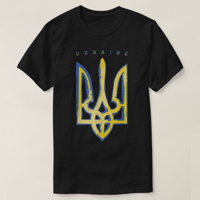 Camiseta Pro Ukraine Support Flag Symbol Ukrainian Trident  (Diseño del anverso)