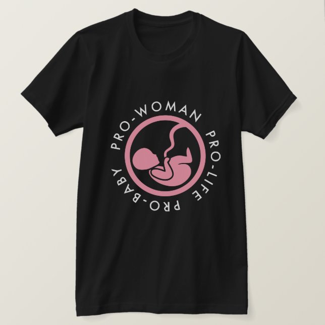 Camiseta pro-vida-bebé pro-mujer (Anverso del diseño)