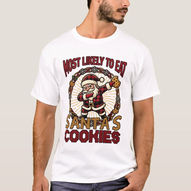 Camiseta Probablemente se coma las galletas de Santa Navida (Anverso)