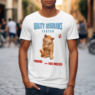 Camiseta Probador de QA Gato Humor