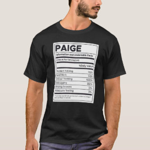 Camiseta Problema con la información de nutrición de Paige