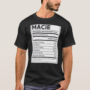 Camiseta Problema con la información de nutrición macie que