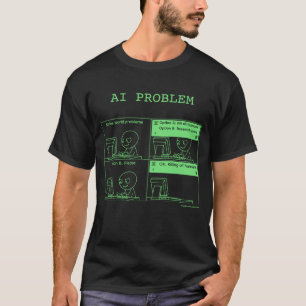 Camiseta Problema de IA v.2.1 Monocromo en Negro