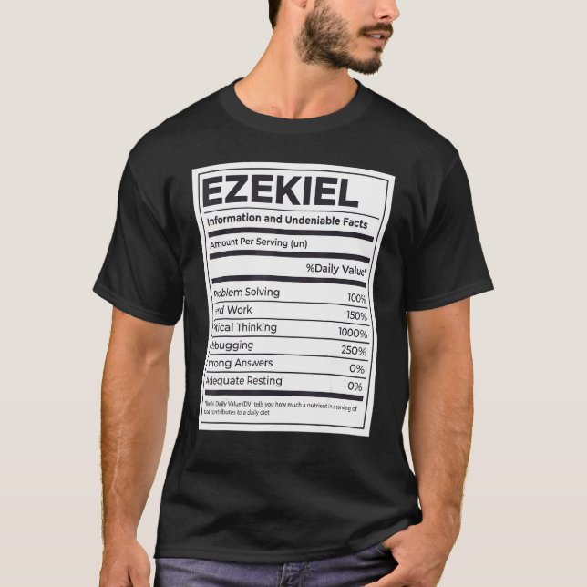 Camiseta Problema de información nutricional de Ezekiel que (Anverso)
