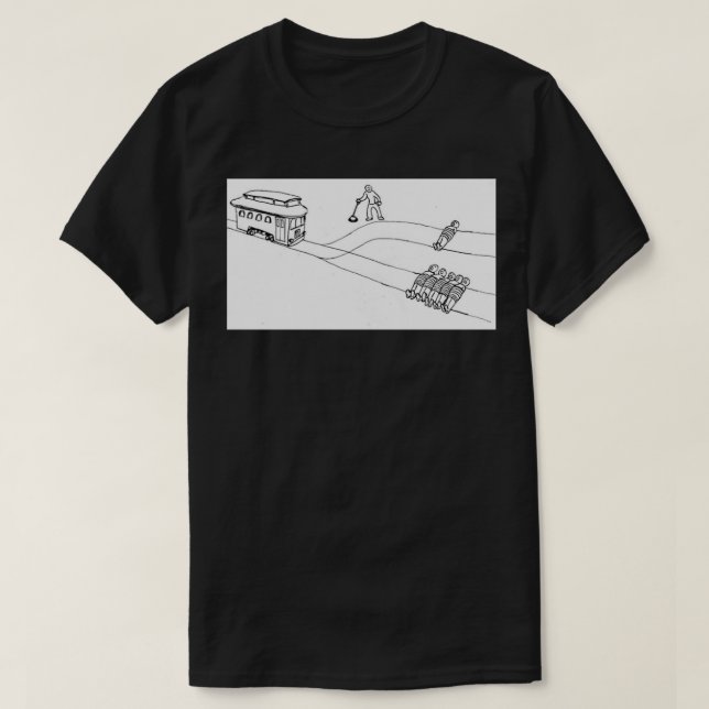 Camiseta Problema del tranvía 1 (Diseño del anverso)