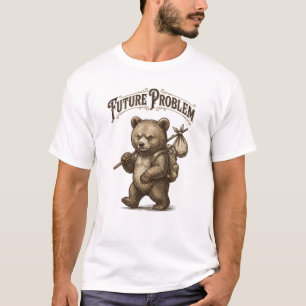 Camiseta Problema Futuro Osito Divertido Vintage Fugitivo