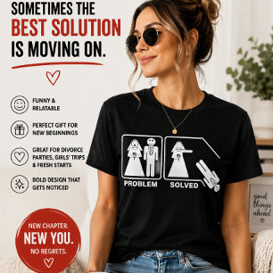 Camiseta Problema Resuelto Divorcio Divertido   Humor de Di