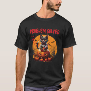 Camiseta Problema Resuelto Gracioso Gato Negro Asesino Gato