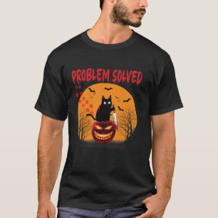 Camiseta Problema Resuelto Gracioso Gato Negro Asesino Gato