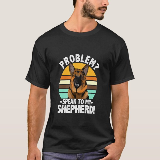 Camiseta Problema Retro de cosecha del perro pastor alemán (Anverso)