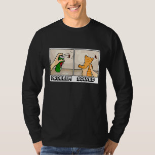 Camiseta Problema y Solucionado Gatito Adorable Mascota Gat