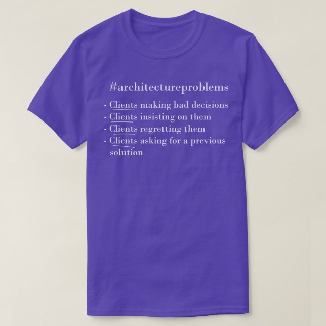 Camiseta Problemas de arquitectura (Diseño del anverso)
