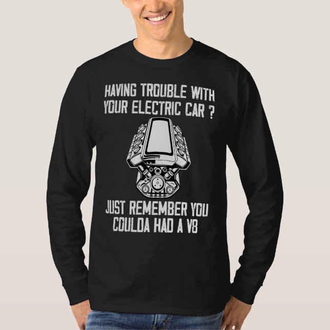 Camiseta Problemas de motor mecánico sarcástico V8 Ca eléct (Anverso)